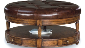 Tufted Ottoman Leather Top Coffee Table