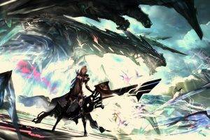 artwork, Fantasy Art, Anime, Warrior, Dragon, Futuristic, Sword