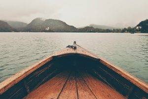 landscape, Lake, Boat