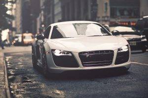 car, Audi R8, White Cars