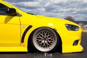 car, Yellow Cars, Mitsubishi Lancer Evo X