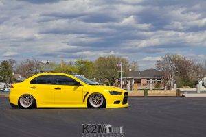 Mitsubishi Lancer Evo X, Car, Yellow Cars