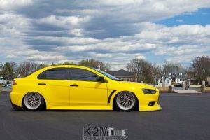 car, Yellow Cars, Mitsubishi Lancer Evo X