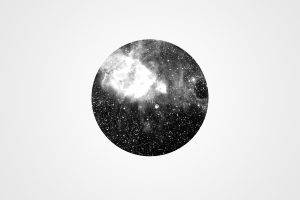 minimalism, Monochrome, Stars, Galaxy