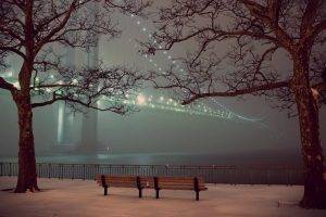 bridge, Architecture, Bench