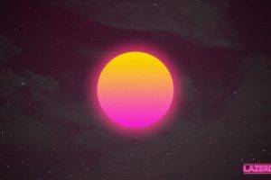 synthwave, Sun, Cyberpunk, Space, 1980s, Lasers, New Retro Wave, Neon, Digital art, Artwork