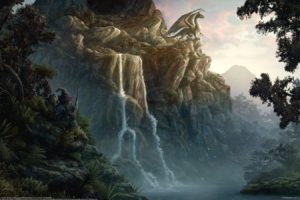 artwork,   landscape, Fantasy art, Dragon, Chimera