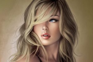 women, Blonde, Artwork