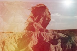 women, Nature, Landscape, Double exposure, Rocks, Windy