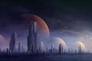 cities, Futuristic, Buildings, Skyscrapers