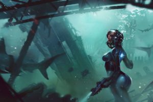 sci fi, Women, Warrior, Woman, Girl, Girls, Futuristic, Artwork