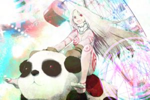 animals, Panda, Bears, Red, Eyes, Deadman, Wonderland, White, Hair, Anime, Girls, Shiro,  deadman, Wonderland