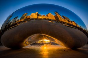 chicago, Millennium, Park, Reflection, Buildings, Skyscrapers, Sunset