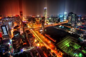 town, Light, Buildings, Streets