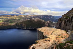 mountains, Rocks, Lake, Sky, Clouds, Landscape