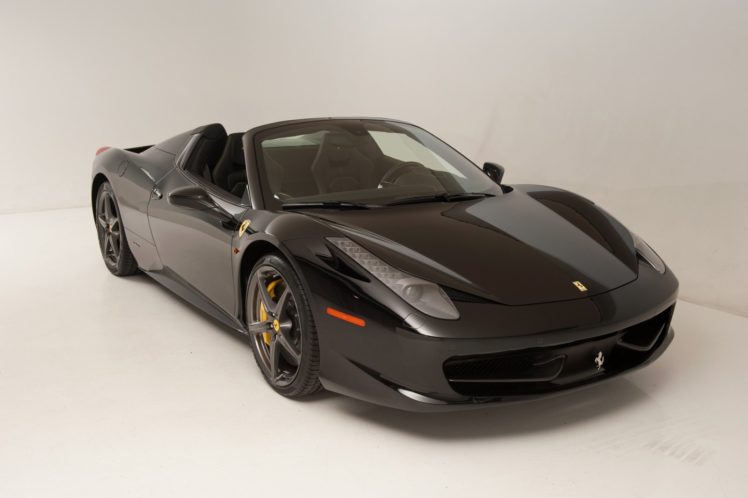 2013, Ferrari, 458, Spider, Nero, Black, Cars HD Wallpaper Desktop Background