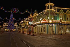 usa, Disneyland, Parks, Houses, Christmas, Hdr, California, Anaheim, Street, Christmas, Tree, Fairy, Lights, Night, Cities