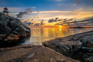 norway, Sunrises, And, Sunsets, Coast, Scenery, Lighthouse, Clouds, Egersund, Nature