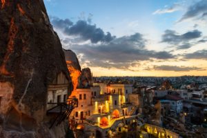 sunset, Cityscape, Caves, Cave, Village, Hotel, City, Europe, Turkey, Capadocia, Goreme, Capadocia, Cave, Suites, Hotel