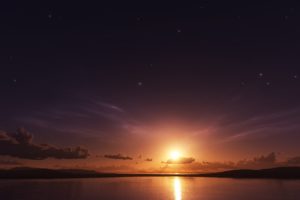 sunset, Clouds, Sky, Landscape, Beauty, Sea