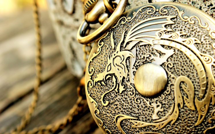 macro, Medallion, Metal, Pattern, Design, Dragon, Fantasy, Watch, Clock, Time, Dragons, Metal, Bokeh HD Wallpaper Desktop Background