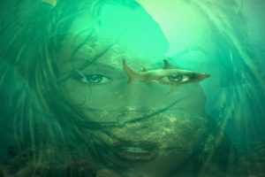 underwater, Fantasy, Face, Shark, Mood, Mermaid