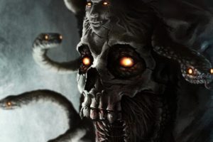 horror, Medusa, Snake, Mythology, Fantasy, Demon, Skull, Monster