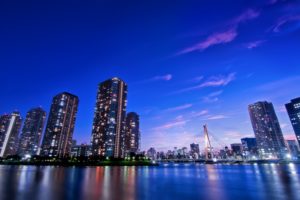 japan, Japon, Architecture, Bridges, Freeway, Building, Cities, Monuments, Night, Panorama, Panoramic, Rivers, Tower, Towers, Tokyo, Ray, Light