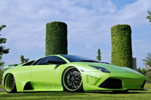 cars, Lamborghini, Murcielago, Motors, Green, Speed