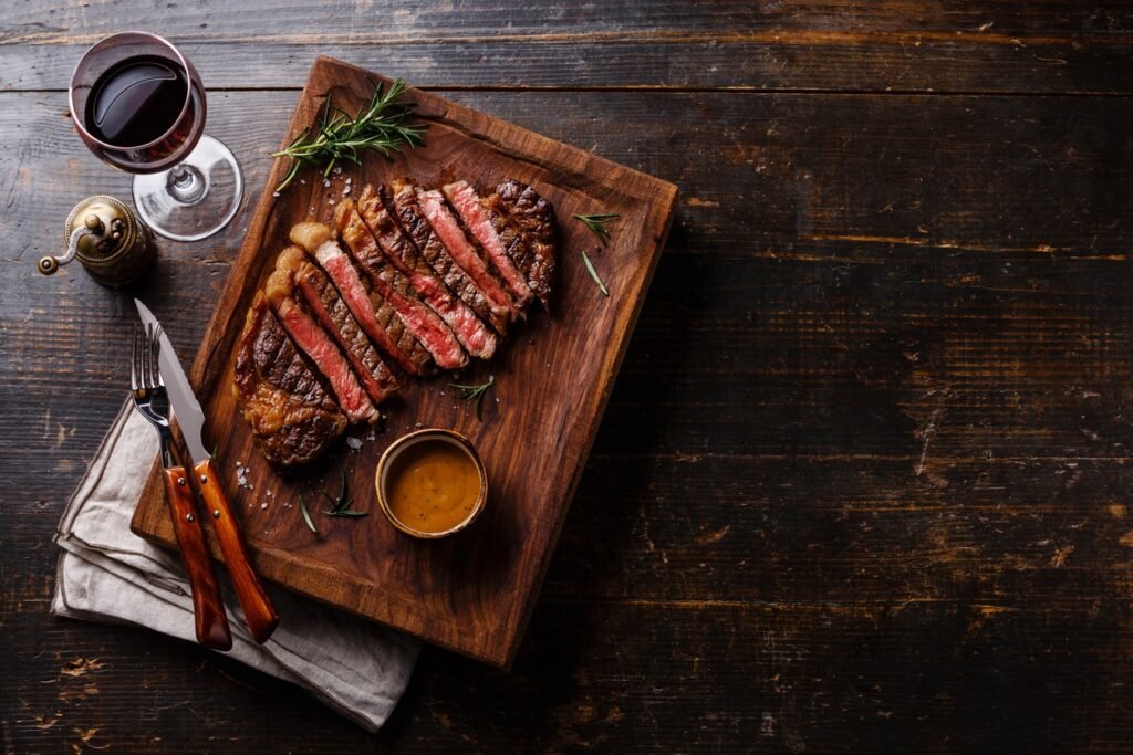 beef steak display