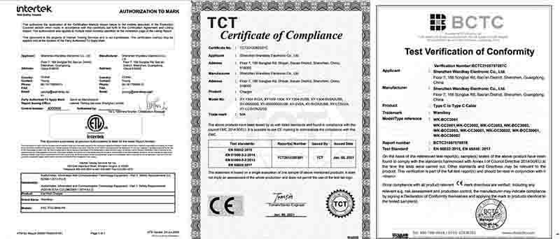 UL CE ROHS FCC CERTIFICATE USB CHARGER CABLE FACTORY