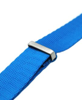 Herringbone Nato Strap - Aquamarine Blue - Side-min