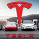 Tesla cars with testla logo