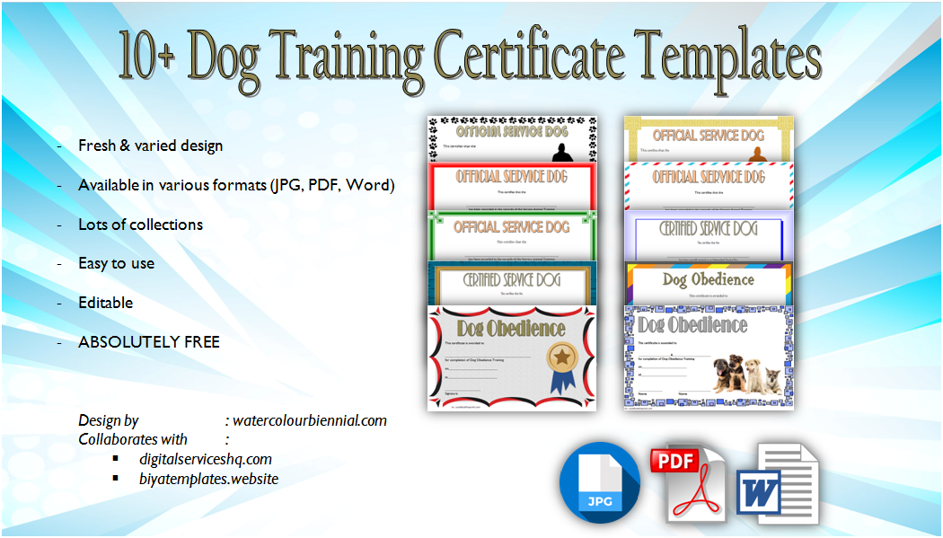 Dog Training Certificate Template