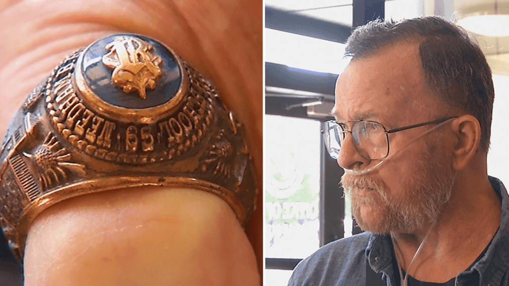 Michael Pedneau was able to reclaim his ring at the Kanawha County Sheriff’s Office on Tuesday. (WCHS)