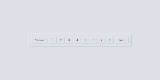 CSS3 – NEUMORPHISM PAGINATION DESIGN