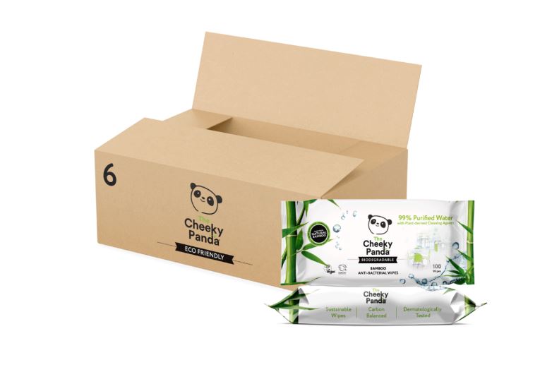 Cheeky Panda Bamboo Antibacterial Multi-Surface Wipes Box of 6 packs