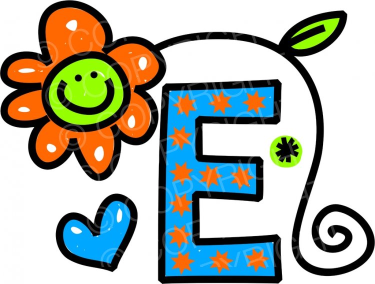 Letter E Cartoon Clip Art