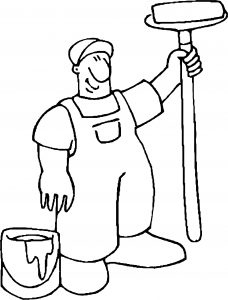 Painter Man Big Brush Coloring Page