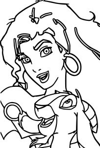 The Hunchback Of Notre Dame Esmeralda Djali Coat Cartoon Coloring Pages