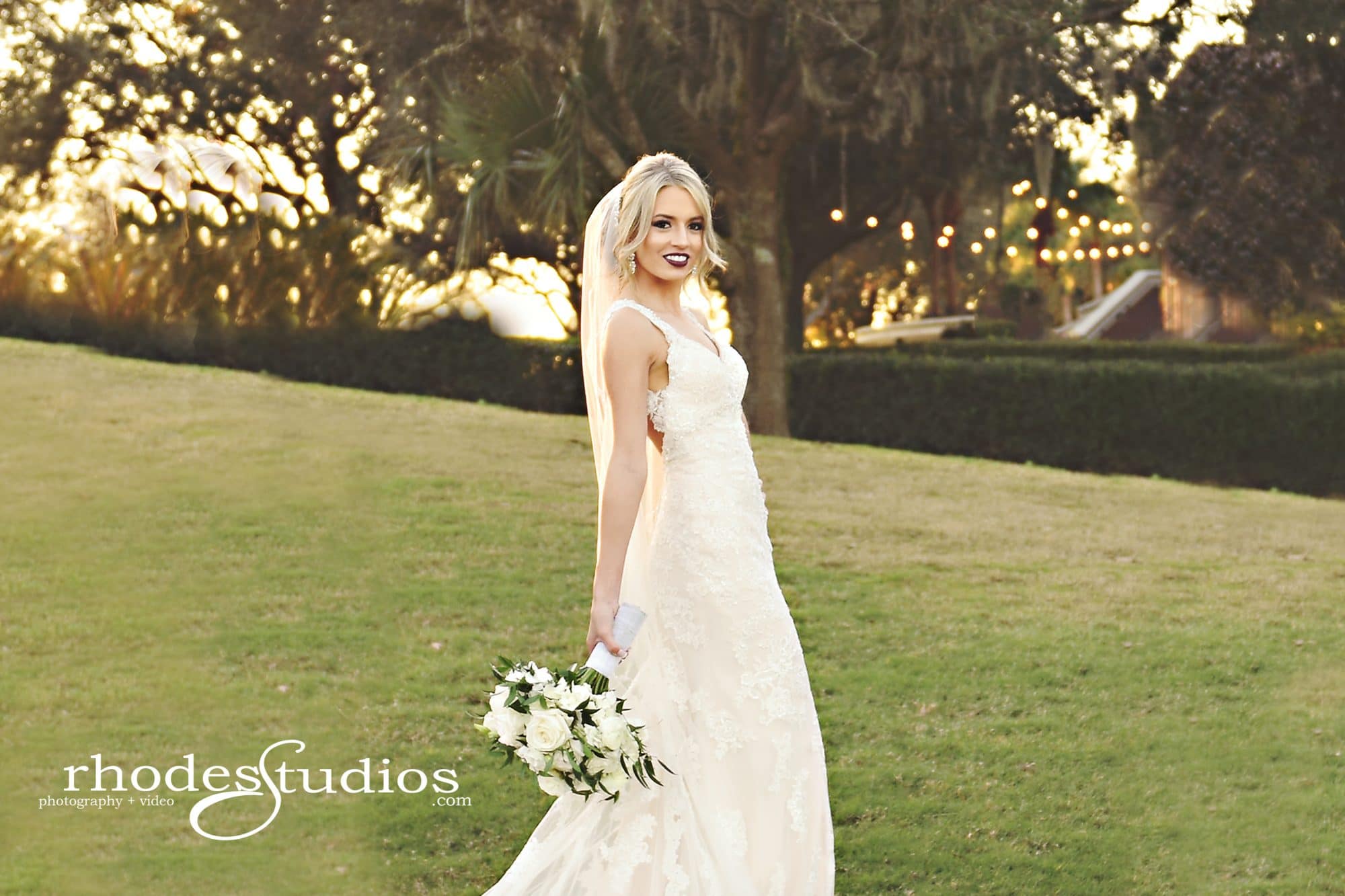 Mystic Dunes Resort and Golf Club - stunning bride on lush golf course