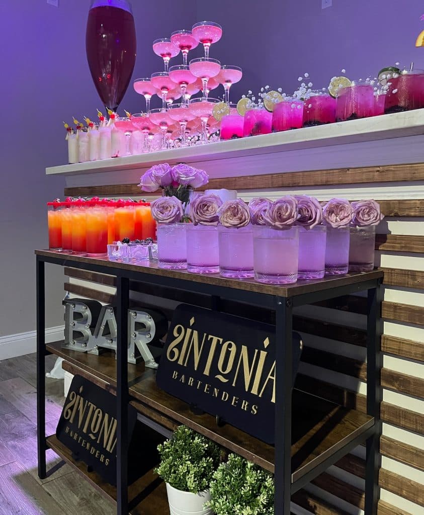 drink display at a wedding, SINTONIA BARTENDERS, Orlando, FL