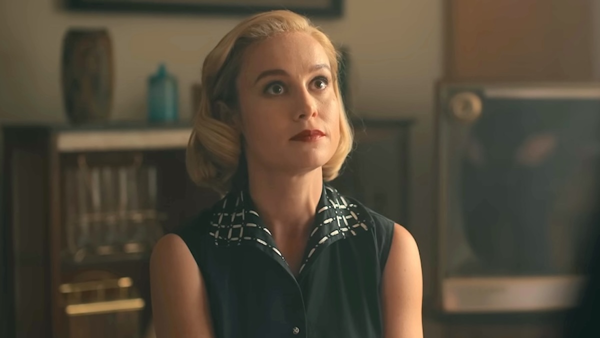 Brie Larson as Elizabeth Zott in Lessons in Chemistry