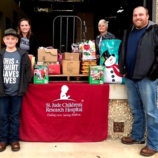 Fifth-grader Jackson Bradford organized a drive to benefit children at St. Jude Children's Research Hospital by collecting and personally delivering nearly 2,500 pieces of arts and crafts materials to Memphis. Jackson was able to gather crayons, coloring books and other art supplies for St. Jude, then, along with parents Katelyn and Kyle Watkins and grandmother Bonnie Glover, delivered the materials on Jan. 17. - Submitted photo