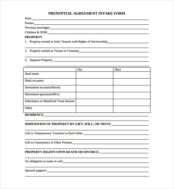 30+ Prenuptial Agreement Samples & Forms   Template Lab