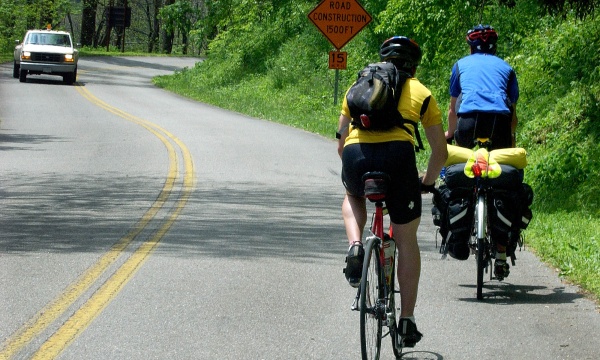 Cyclists on the Blue Ridge Parkway