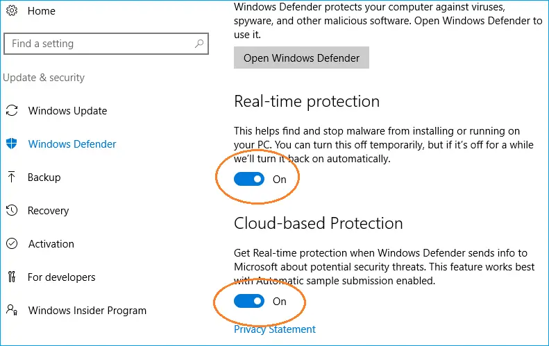 Turn off Windows Defender