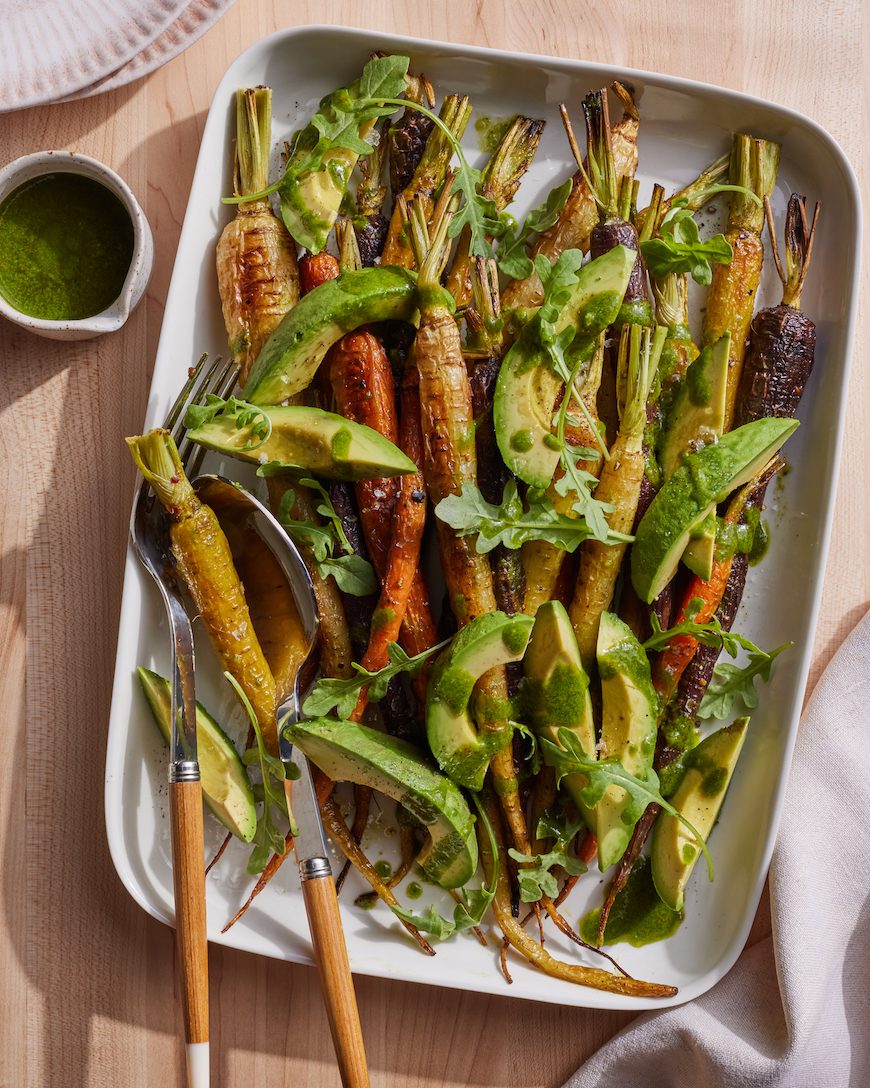 Roasted Carrots with Avocado