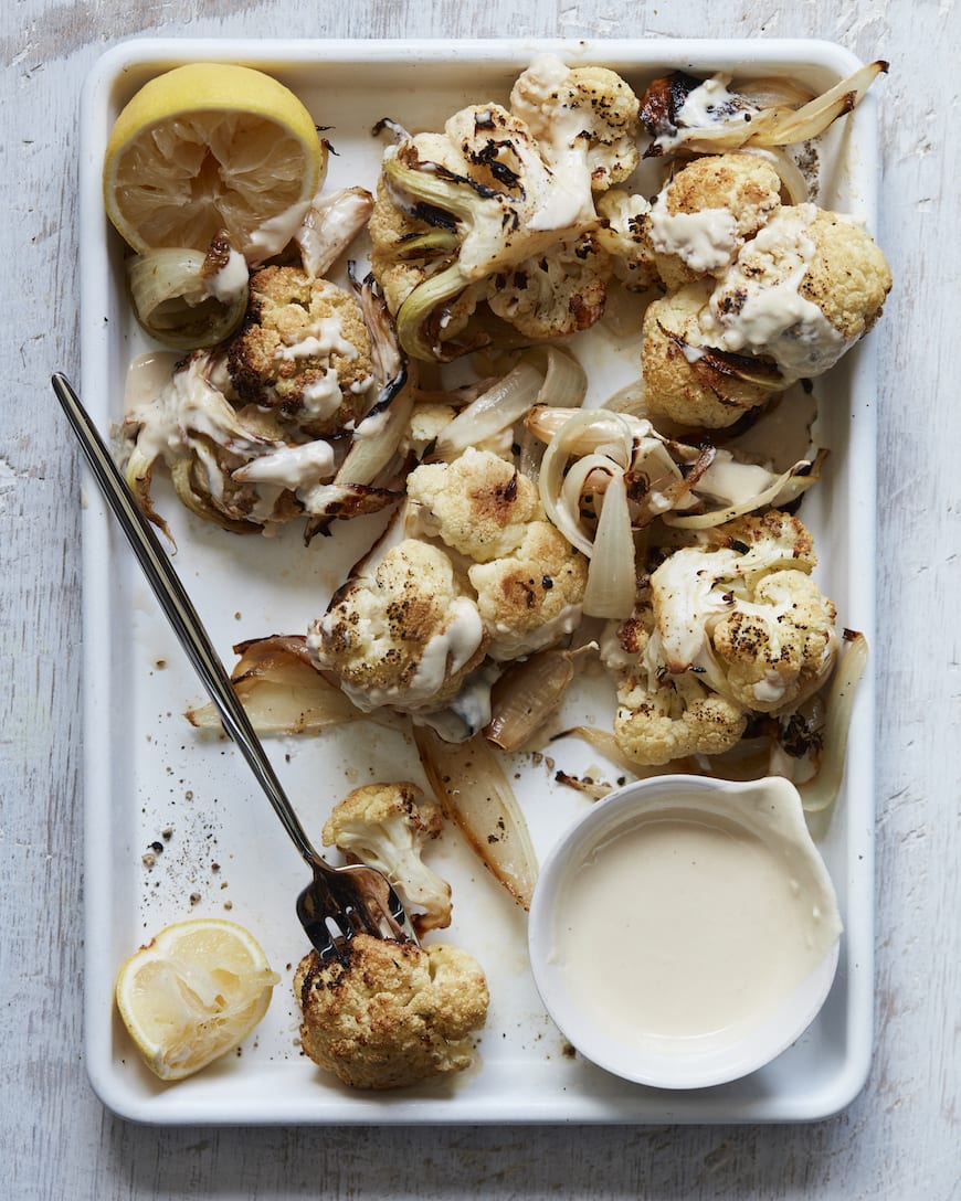 Roasted Cauliflower with Lemon Tahini