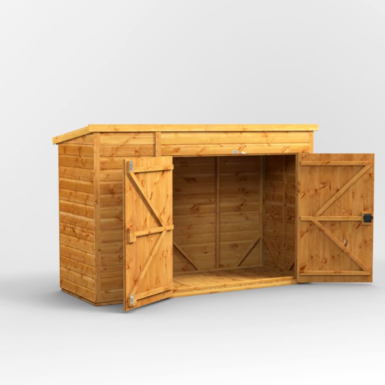 Oren 8' x 3' Shiplap Pent Bike Shed with a stylish design for secure bike storage in outdoor spaces.